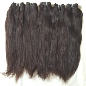 Haute qualité brut indien droite vierge cheveux humains Remy cheveux faisceaux Double Machine trame sans enchevêtrement pas de perte exportation directe - Product Image 2