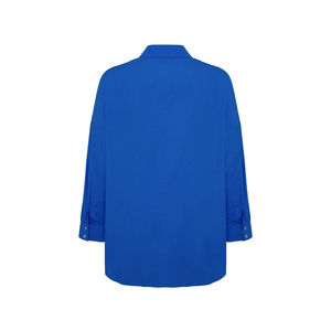 Saks Basic Cotton Poplin Blouse-Casual Simple Style - Product Image 3