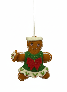 Handmade Eco-Friendly <b>Christmas</b> Tree Hanging Ornament Boiled Wool Gingerbread Kids Adults Great Indoor Holiday <b>Decorations</b> - Product Image 2