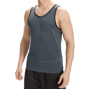High Impact Men's Tank <b>Tops</b> Latest Design Knitted Polyester/Cotton V-neck High Street Style <b>Low</b> Rate OEM Services Good Selling - Product Image 2