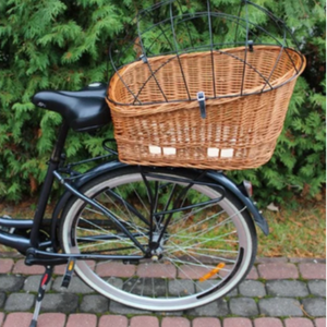 Cesta de mimbre de alta calidad para transporte de bicicleta, cesta transportadora hecha a mano para perros y gatos, precio barato - Product Image 1