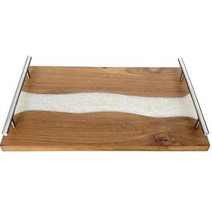 Plateau de service en bois massif personnalisé, plateau de service d'eau carré de mariage, plateau de service de nourriture pour les fêtes intérieures, plateau de service de nourriture pour le café de jus - Product Image 4