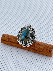 แหวนเงินแท้925อัญมณีเพชรโมอิสอัญมณีลาบราดอไรต์สำหรับงานแต่งงานของผู้หญิงขายส่ง - Product Image 5