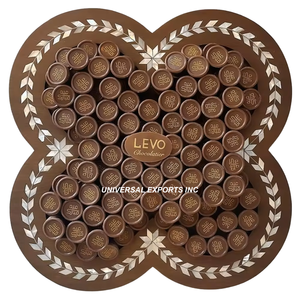 Black Arabic <b>Chocolate</b> Tray Premium Quality handmade <b>Chocolate</b> Platter Round Shape Designer Wood <b>Chocolate</b> Tray - Product Image 5