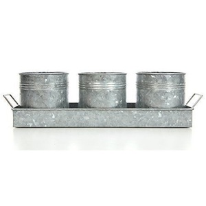 Ferro personalizado Handmade galvanizado flor plantador forma redonda para casa ao ar livre jardim decoração design extravagante