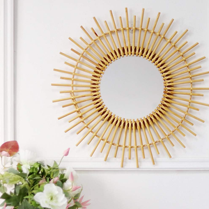 Espejo Redondo de Pared Hecho a Mano con Ratán Natural, Espejo Decorativo de Pared para el Hogar y la Oficina, de Vietnam - Product Image 3