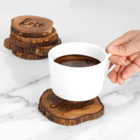 Sous-verres en bois bohèmes haut de gamme faits à la main, design gravé, écologiques, non toxiques, réutilisables, épaisseur 10 mm, accessoires de bar Artisraw