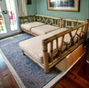 Precio a granel hecho a mano respetuoso con el medio ambiente bambú muebles al aire libre Patio jardín sofás muebles conjuntos al aire libre sofá seccional - Product Image 5