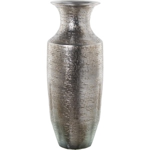 Luxueux vase à fleurs en métal argenté gravé à la main avec finition enduite de poudre décor à la maison pour de superbes arrangements floraux - Product Image 4