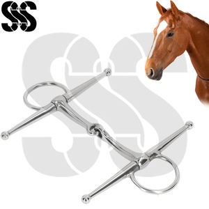 Bocados de entrenamiento para caballos de alta resistencia, de acero inoxidable, con boquilla lisa, para uso diario, personalizables al por mayor, con mordaza completa. - Product Image 2