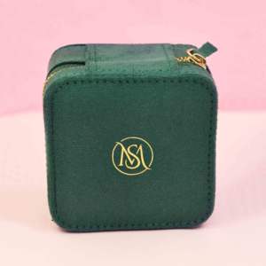 Velvet Travel Jewelry <b>Box</b> In a Forest Green Color, Portable Jewelry Case, Customizable Jewelry <b>Box</b>, <b>Small</b> Jewelry <b>Box</b> Organizer. - Product Image 3