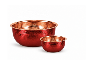 Juego de 2 Cuencos de Cobre Martillado para Pedicura y Manicura, Redondos, con Interior Brillante de Cobre - Product Image 1