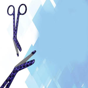 Ciseaux à bandage d'infirmière 5.5 "et ciseaux à point de suture 4.5" Lot de 2 pattes violettes en acier inoxydable Design - Product Image 3