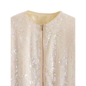 Chaqueta Bomber de poliéster para mujer con cuello redondo, ropa de abrigo ligera de alta calidad, ropa de calle de moda, chaqueta cómoda - Product Image 5