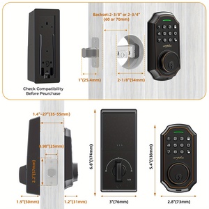 Serrure <span class=keywords><strong>de</strong></span> porte intelligente haute sécurité Vians, compatible Wi-Fi Cloud, verrouillage automatique, affichage numérique, <span class=keywords><strong>mot</strong></span> <span class=keywords><strong>de</strong></span> <span class=keywords><strong>passe</strong></span> anti-regard indiscret, capacité 100 utilisateurs - Product Image 5