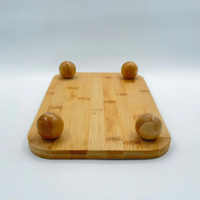 Plateaux de service rectangulaires classiques multifonctionnels à pieds en bambou pour cuisine, 30x20cm