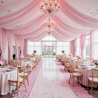 Voilage de plafond en mousseline pour mariage, rideau en tissu transparent et doux pour la décoration de salles de fête et de banquets, approvisionnement en gros