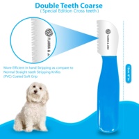 Couteau à démêler Flamia & Jabz pour chien, couteau à carder pour peigne à poils de terrier, peignes en acier inoxydable pour renard, chat, chien, cheval, peigne en bois
