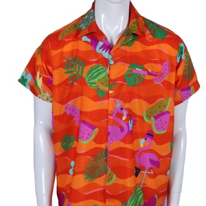 Chemises hawaïennes à motifs floraux imprimés sur toute la surface Tissu en polyester respirant Design personnalisé Chemises Aloha - Product Image 1
