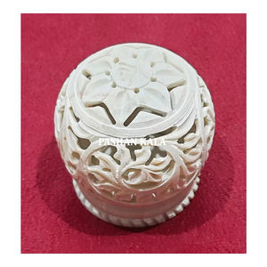 Best Quality Handmade Round Shape Natural Soapstone Attractive Carving Art <b>Work</b> Tea <b>Light</b> Candle Lamp For Wedding Decoration - Product Image 1