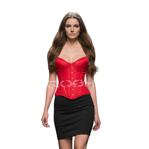 Corsé Gótico Sexy de Terciopelo Rojo con Varillas de Acero para Entrenamiento de Cintura, Ideal para Fiestas, Halloween, Cosplay - Product Image 4