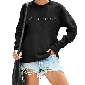 New Arrival OEM Service <b>Long</b> <b>Sleeve</b> Round Neck Shoulder Slope Printed Comfortable Casual Women's Sweatshirt From Bangladesh - Product Image 1