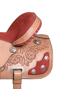 Silla de Montar Ecuestre de Cuero Genuino de Lujo para Carreras de Barriles, con Asiento Suave, Diseño Portátil y Personalizable - Product Image 3