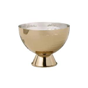 Copa Redonda para Champán de Metal con Acabado Martillado Dorado con Base, Recipiente para Almacenar Vino y Cócteles para Bares, Hoteles y Restaurantes - Product Image 1