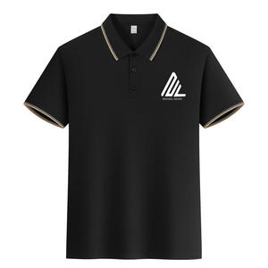 Haute qualité glace soie sans couture à manches courtes hommes Polo été affaires décontracté T-shirt Polo - Product Image 3