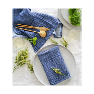 Estampado naranja claro suave Golf patrón algodón bordado 42x42cm 127 GSM Eco Jacquard hecho a mano GOTS servilletas de algodón Certificadas - Product Image 2