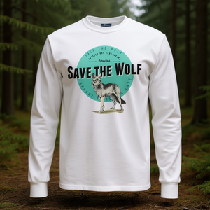 Camiseta de manga larga Save The Wolf, ropa para concienciar sobre las especies amenazadas - Product Image 3