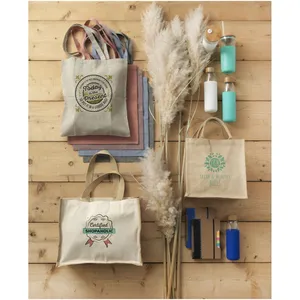 Varai Sustainable Jute Canvas Shopper <b>Woven</b> <b>Baskets</b> for Merchandising - Product Image 5