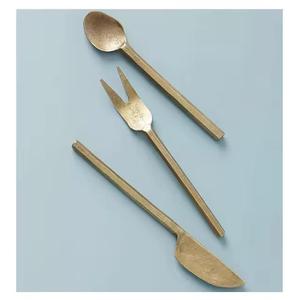 Cubiertos dorados más vendidos, juego de queso de acero inoxidable, diseño de hojas, mango, cuchillo para mantequilla, esparcidor, cuchillo para queso, vajilla, vajilla - Product Image 2