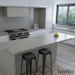 Terre Grey Carrara 2cm 3cm Polished Quartz Slab Modern Eco-Friendly Kitchen Countertop Bulk Commercial Construction Use Prefab - Product Image 2