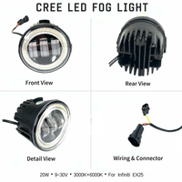 Feux antibrouillard Angel Eye blancs et jaunes 20W Plug & Play pour Infiniti EX25, conduite nocturne par temps mauvais, directement de l'usine