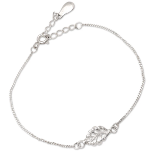 Pulsera colgante de plata de ley 925 con motivo de hoja, diseño minimalista, joyería de moda para ella, joyería de precio al por mayor a granel - Product Image 2