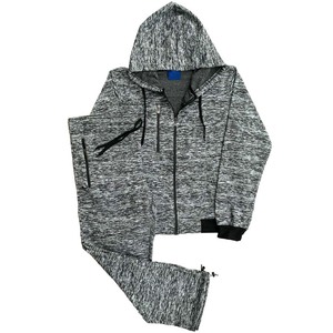 ชุดวอร์มผู้ชายคุณภาพสูง ผ้าฟลีซอุ่นสบาย 2 ชิ้น ผลิตจากโพลีเอสเตอร์/คอตตอน ทรงเข้ารูป พร้อมเชือกผูกเอว เสื้อและกางเกงขายาว - Product Image 6