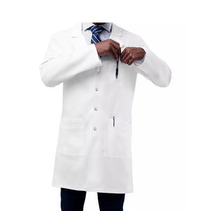 Ropa Médica, Bata de Laboratorio de Mezcla de Algodón y Mezclilla de 3 Bolsillos y Largo Completo para Mujer, 41 1/2 Pulgadas, Uniforme para Uso Hospitalario - Product Image 4