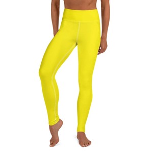 Leggings d'entraînement extensibles dans les quatre sens solides et respirants pour femmes taille haute Spandex doux/Nylon Logo personnalisé pour le yoga de course athlétique - Product Image 1
