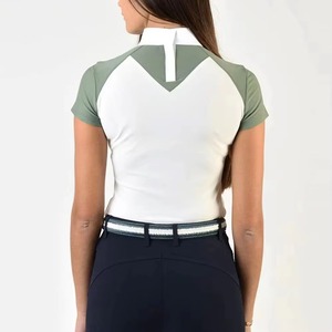 Camisas de Polo Ecuestres de Manga Corta para Competición, Capas Base Elásticas, Camisas de Montar a Caballo para Mujer, Modernas y de Lujo con Cremallera - Product Image 2