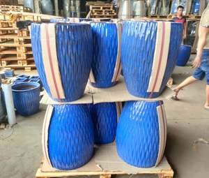 [Leo Nguyen Le] - Vente en gros de grands pots de fleurs décoratifs en céramique colorée, pots à plantes, grands pots de fleurs en céramique émaillée pour l'extérieur, pour les arbres - Product Image 2