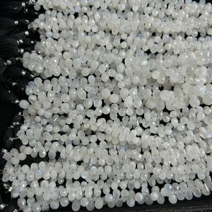 ลูกปัดมูนสโตนธรรมชาติทรงอิสระ หินหลวมเคลือบเงาสีขาวและน้ำเงิน ผ่านการขัดเงา/เคลือบน้ำมัน ได้รับการรับรองจากผู้ตรวจสอบบุคคลที่สาม - Product Image 3