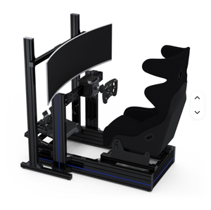 Cockpit de simulation de course complet Han Te en gros, personnalisable et réglable, série 5000, en aluminium, pour usage domestique, finition anodisée argent/noir - Product Image 1