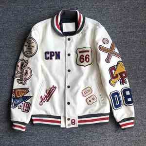 Streetwear Manteaux avec Patch Vestes Hommes Varsity College Veste Vintage Sweat Casual Unisexe Baseball Varsity Jacket - Product Image 5