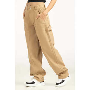 Pantalon cargo en toile taille haute pour femme, respirant, sexy, coupe large, technique froissée, taille XL, décontracté, automne WM-NDJ-SS25-002 - Product Image 3