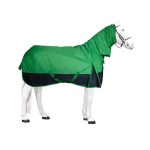 하이 퀄리티 녹색 이중 톤 방수 통기성 말 겨울 투표율 깔개 말 도매 제조 업체 겨울 담요 - Product Image 4