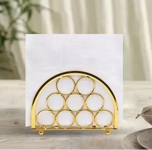 Vintage Tableware Napkin Holder Metal Napkin Stand Gold Color Tissue Stand <b>for</b> Home & Office <b>Desktop</b> <b>Organizer</b> - Product Image 1