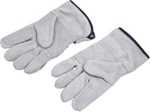 Guantes de trabajo de medio cuero resistente, piel de vaca de doble capa, forro de algodón, Palma de cuero, jardinería, guantes de jardín - Product Image 6