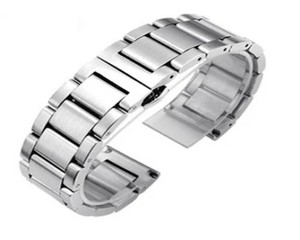 Bracelets de montre intelligente unisexes de luxe en acier inoxydable souple, réglables, respirants, légers et résistants à l'eau, 18-24 mm, GD005 Argent - Product Image 5