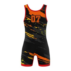 Justaucorps de lutte extensible à impression personnalisée sur le devant, service OEM international pour adultes, sublimation par transfert thermique - Product Image 3